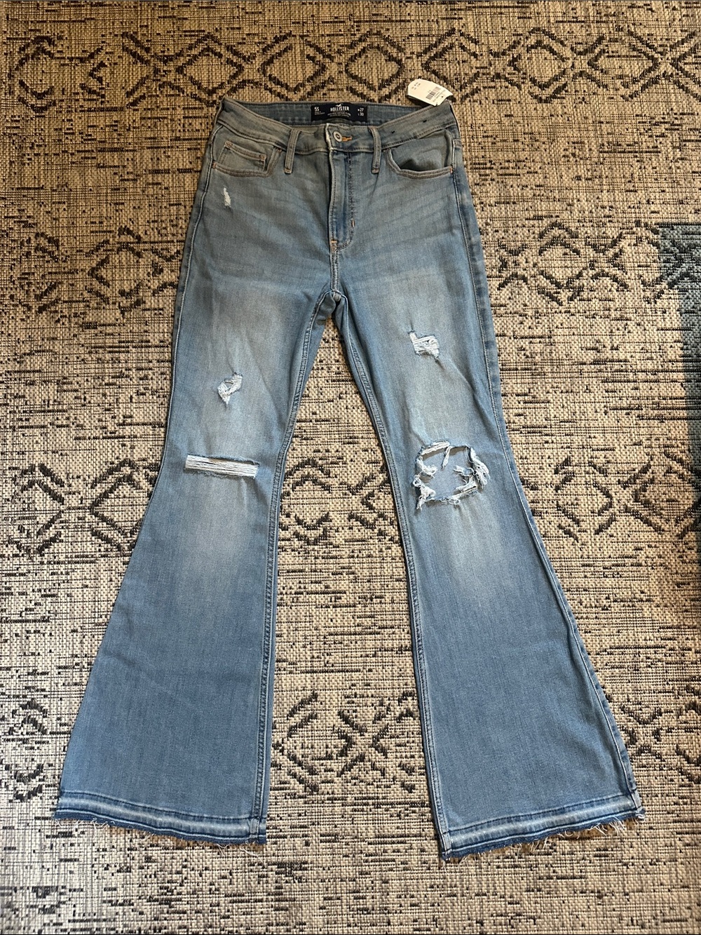Hollister Light Blue Distressed Flare Jeans